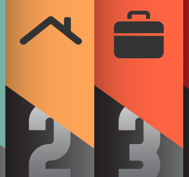 Graphic showing four steel building types numbered one to four.