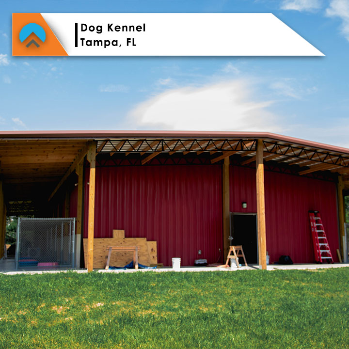40x100x14 Prefab Metal Building Dog Kennel | Tampa, FL