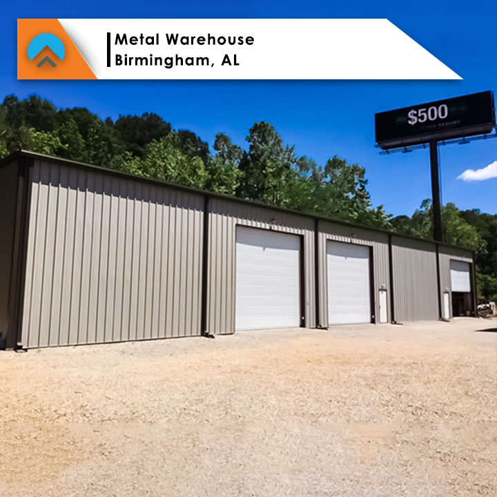 40x125x20 Metal Warehouse | Birmingham, Alabama
