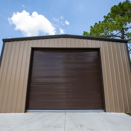 Metal shed front