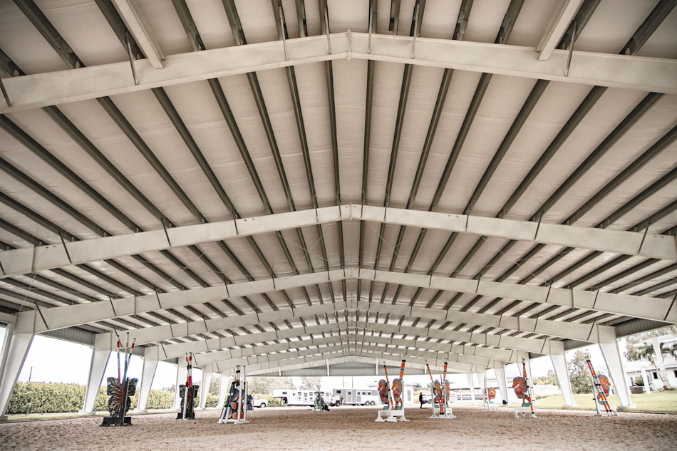 Inside View of Covered Metal Riding Arena
