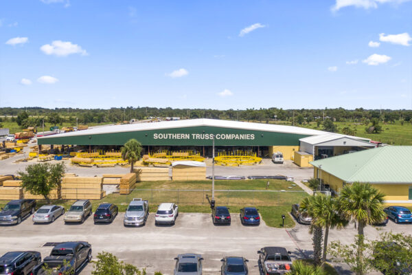 Steel building for Southern Truss Companies with lumber yard