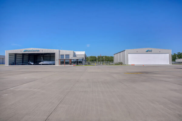 Airplane hangar and aviation facility with steel buildings