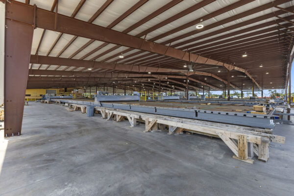 Steel covered riding arena under construction