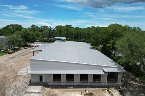 Early planning view of PEMB community center structure