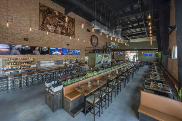 Interior restaurant space in pre engineered metal commercial building