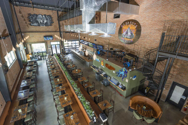 Interior brewing area featuring open layout