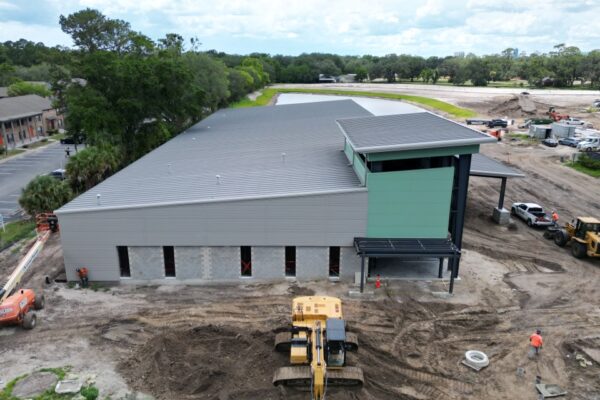 Preconstruction view of planned PEMB community center