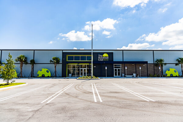 Prefab recreational building designed for year round pickleball play